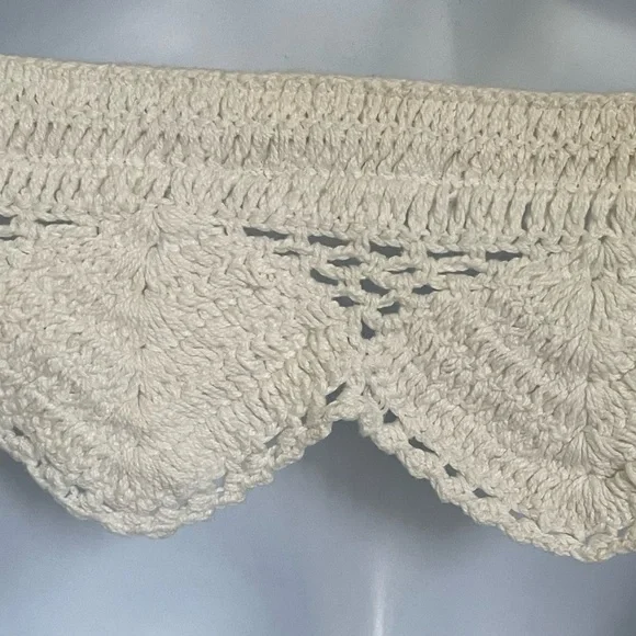 Cotton On XL Cream Crochet Halter Crop Top – Boho Festival Adjustable Tie Back - Picture 7 of 10